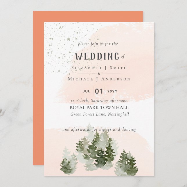 Pine Trees Peach Mountain Wedding (Vorne/Hinten)