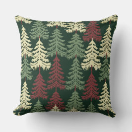 Pine Trees Red Green Kissen