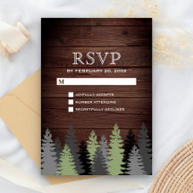 Pine Trees Rustic Wood Winter Wedding