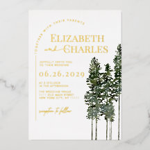 Pine Trees Rustikale Minimalistische Hochzeit