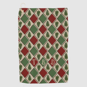 Pine Trees und Harlequin Golf Towel Golfhandtuch