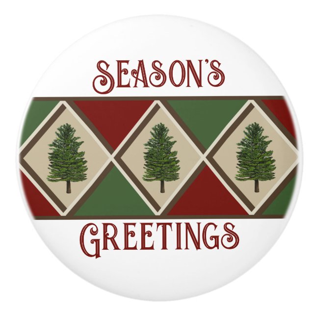 Pine Trees und Harlequin Keramik Knob Keramikknauf (Vorderseite)