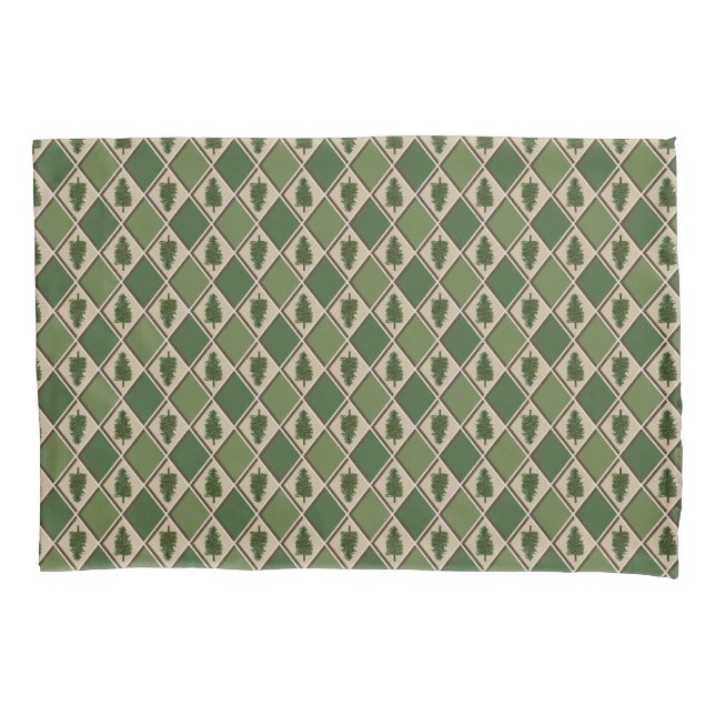 Pine Trees und Harlequin Pillowcase Kissenbezug (Vorderseite)