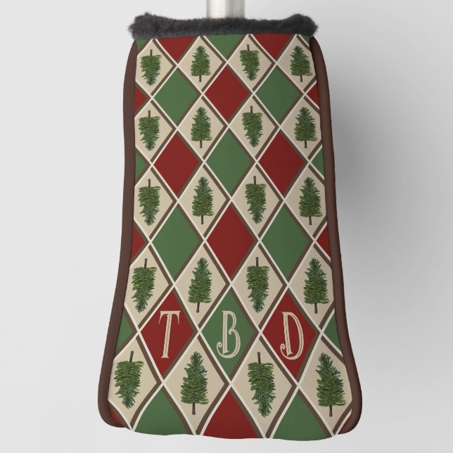 Pine Trees und Harlequin Putter Golf Head Cover Headcover (Rotieren 90)