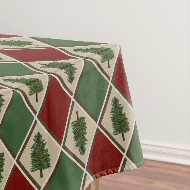 Pine Trees und Harlequin Tablecloth Tischdecke (Beispiel)