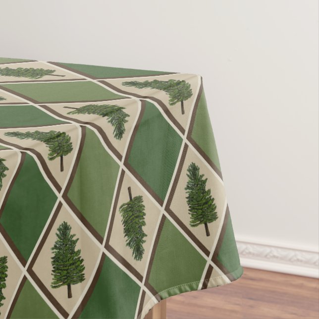 Pine Trees und Harlequin Tablecloth Tischdecke (Beispiel)
