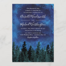 Pine Trees Watercolor Rustikale Einladungen für Ho