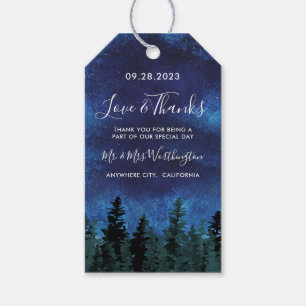 Pine Trees Watercolor Rustische Gastgeschenk Hochz Geschenkanhänger
