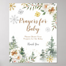 Pine Trees Winter Floral Gebete für das Baby