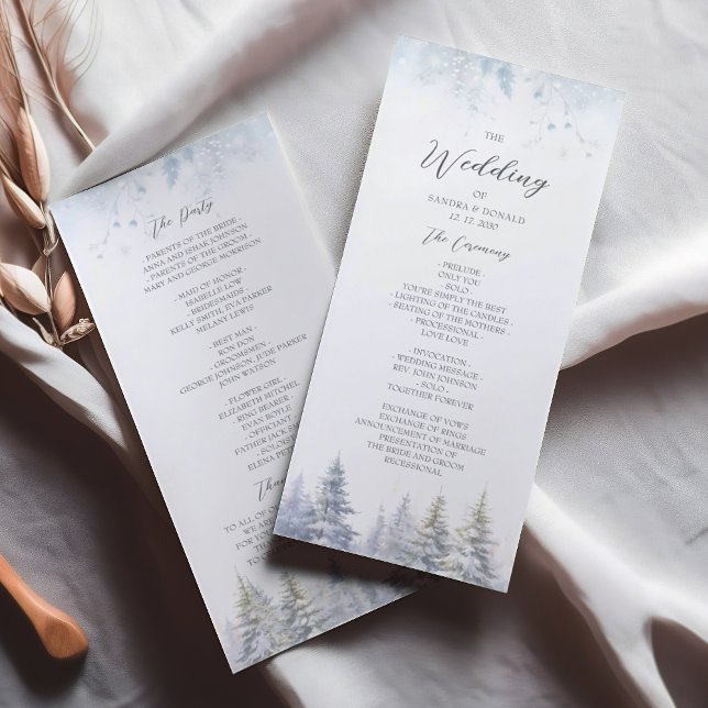 Pine Trees Winter Wedding Programm (Von Creator hochgeladen)