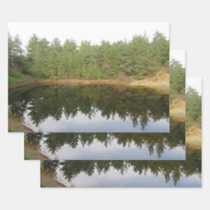 Pine Treflection Lake Geschenkpapier Set