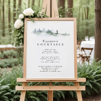 Pine Wappen Signature Cocktail Menü Poster