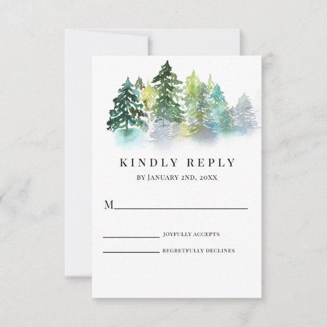 Pine Wappen Wedding RSVP (Vorderseite)