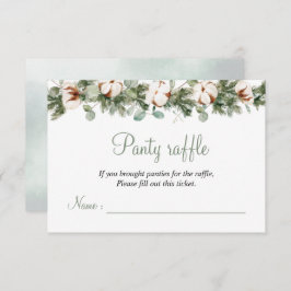 Pine Winter Brautparty Panty Raffle Card Begleitkarte