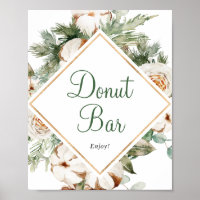 Pine Winter Donut Bar Brautparty-Zeichen