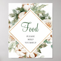 Pine Winter Food Brautparty-Zeichen