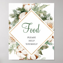 Pine Winter Food Brautparty-Zeichen Poster