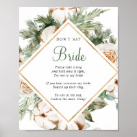 Pine Winter Say Bride Brautparty Sign