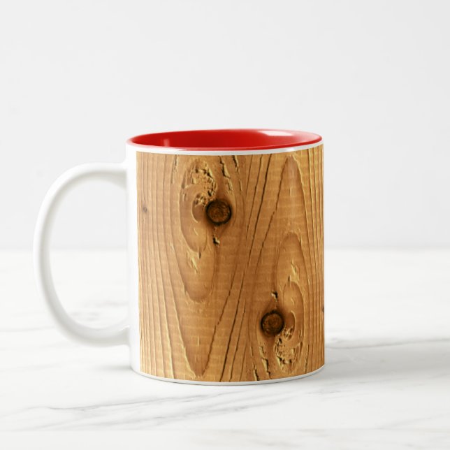 Pine Wood Grain Zweifarbige Tasse (Links)