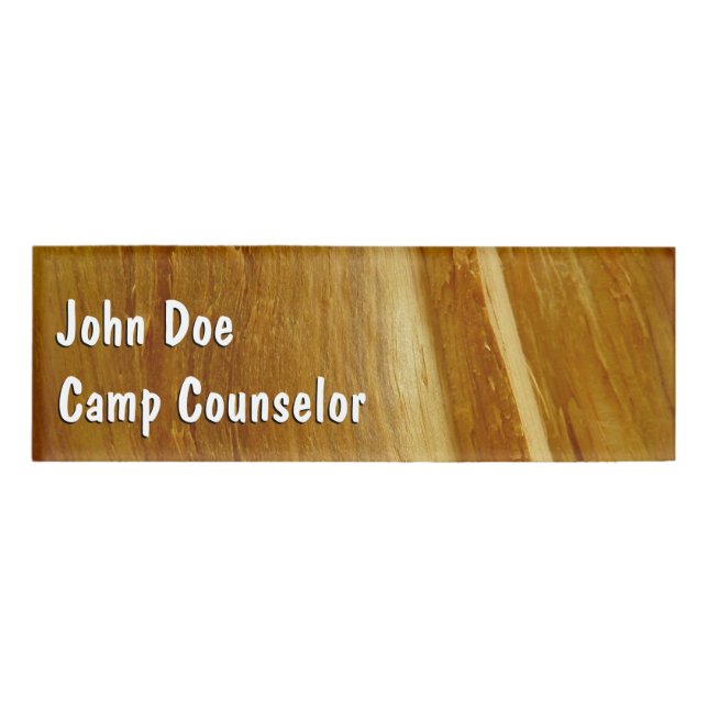 Pine Wood II Imitate Holzgewebe Namenschild (Vorderseite)