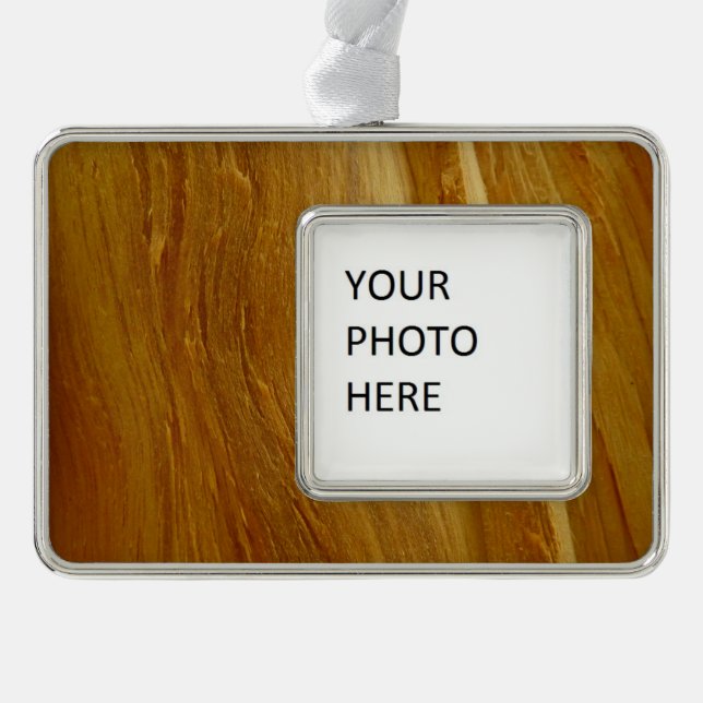 Pine Wood II Imitate Holzgewebe Rahmen-Ornament Silber (Vorderseite)