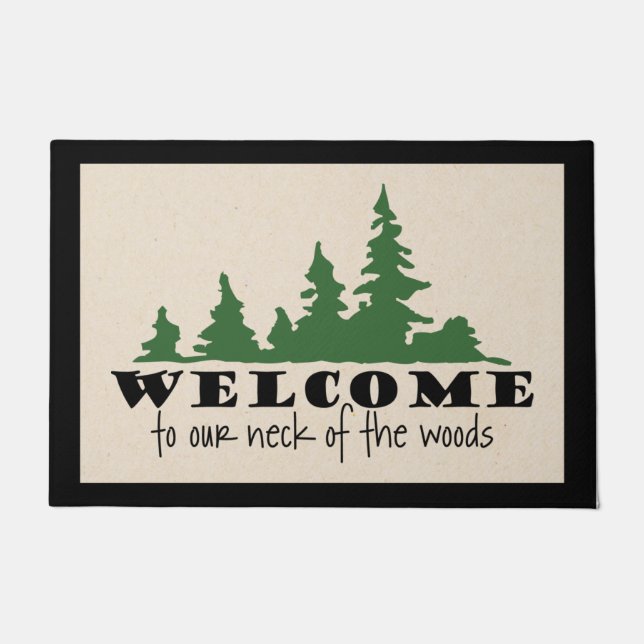 Pine Wood Welcome Door Mat Fußmatte (Vorderseite)