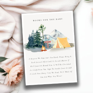 Pine Woods Camping Mountain Books für Babydusche Begleitkarte