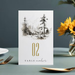 Pine Woods Mountain Landschaftsbild Hochzeit Tischnummer<br><div class="desc">Wenn Sie ein anderes passendes Produkt oder eine Anpassung benötigen,  wenden Sie sich bitte per E-Mail an Zazzle.</div>