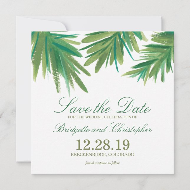 Pine Woods Watercolor | SAVE THE DATE (Vorderseite)