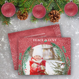 Pine Wreath Christmas Foto Weihnachtskarte Feiertagskarte