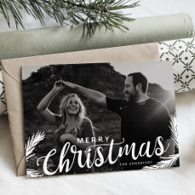 Pine Zweig Merry Christmas Script Overlay
