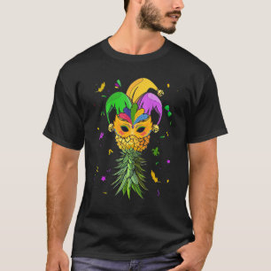 Pineaple Jester Mask Fruit Funny Mardi Gras Festi T-Shirt