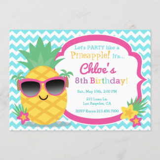 Pineaple Luau Geburtstagsparty Einladung