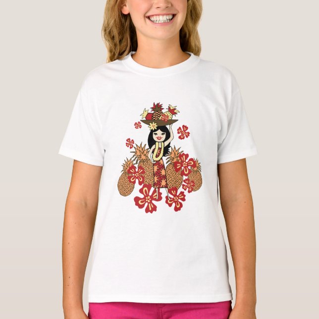 Pineaple Luau Girl's T - Shirt (Vorderseite)