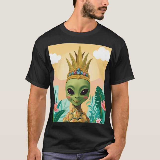 Pineapple Alien – Tropical Funny Fruit Art T-Shirt (Vorderseite)