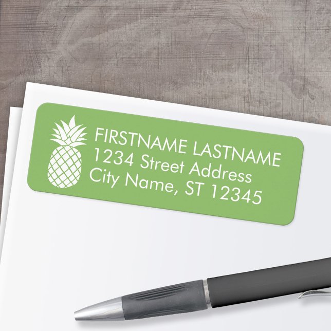 Pineapple and Whimsical green Return Address (Custom Return Address Labels - Low Minimum)
