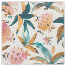 PINEAPPLE DANCE Pink Pineapa Wasserfarbe Stoff