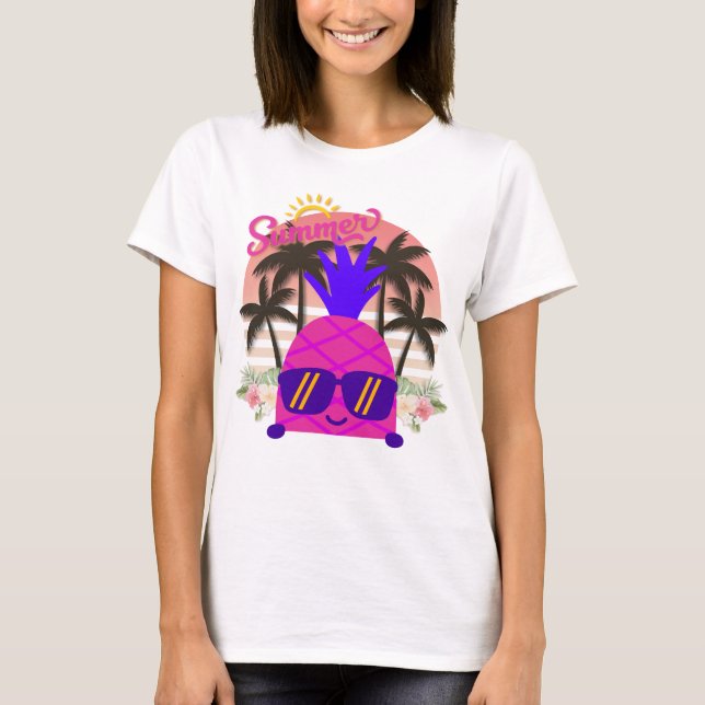 Pineapple Enjoying the Summer T-Shirt (Vorderseite)