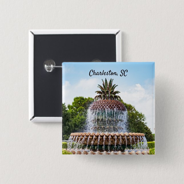 Pineapple Fountain in Charleston, Button (Vorne & Hinten)