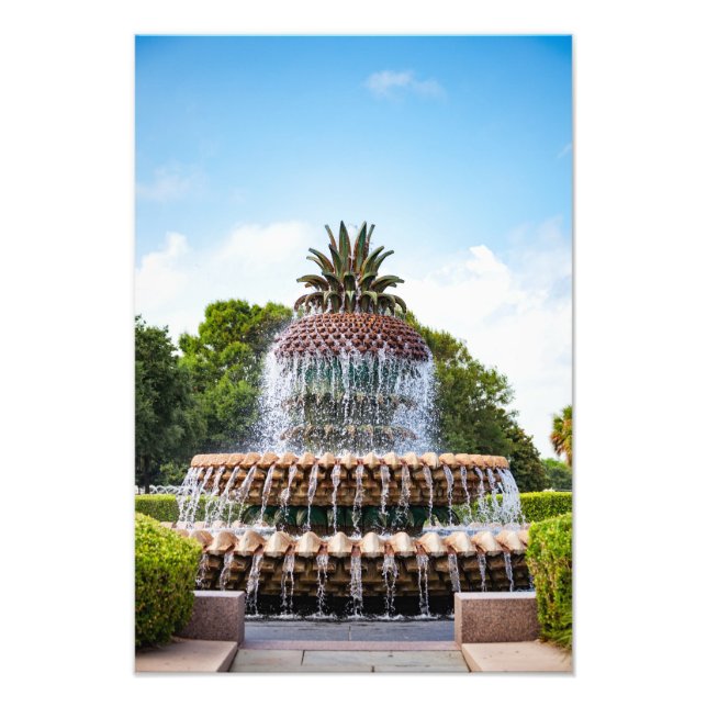Pineapple Fountain in Charleston, Fotodruck (Vorne)