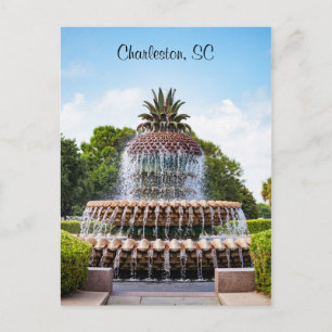 Pineapple Fountain in Charleston, Postkarte