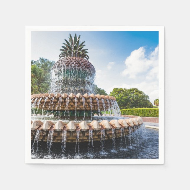 Pineapple Fountain in Charleston, Serviette (Vorderseite)