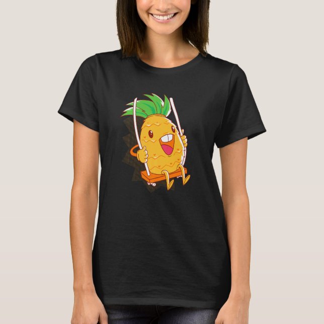 Pineapple Fruit Figurine Rocking Vegetarian Vegan T-Shirt (Vorderseite)