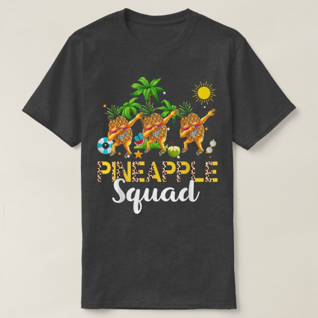 Pineapple Funny Squad Dabbing Three Pineapples Sun T-Shirt (Design vorne)
