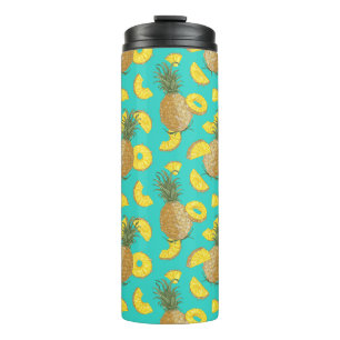Pineapple In Turquoise Color Thermosbecher