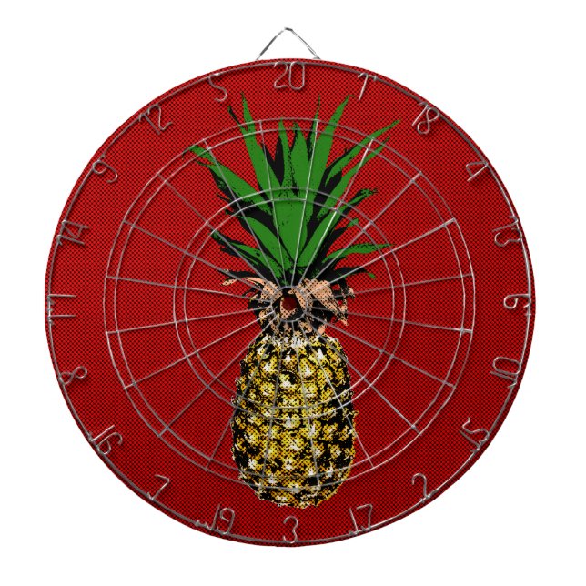 Pineapple Newsprint Image Dartscheibe (vorne)