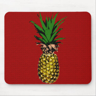 Pineapple Newsprint Image Mousepad