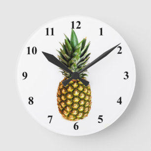 Pineapple print wall clock runde wanduhr