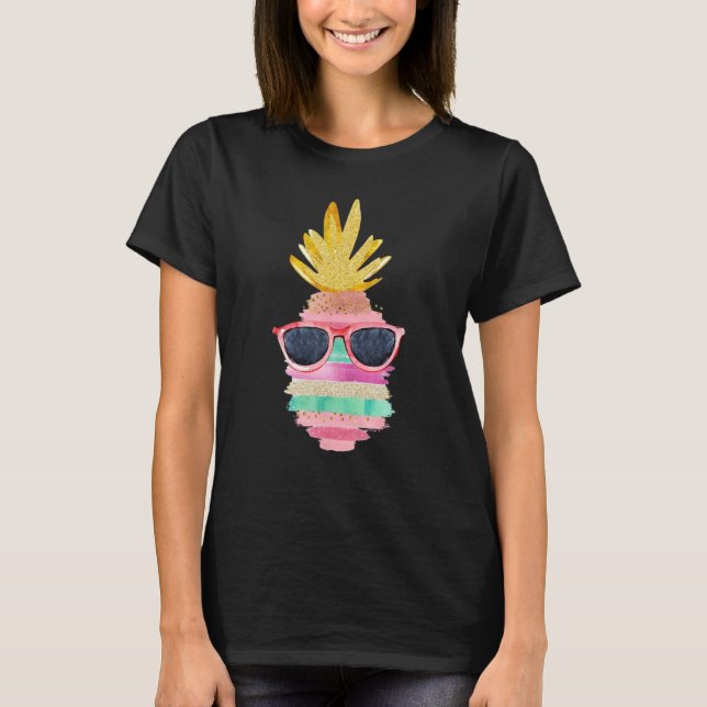 Pineapple Sunglasses Aloha Beaches Hawaii Hawaiian T-Shirt (Vorderseite)