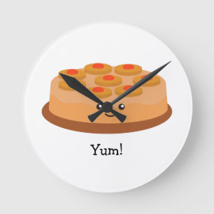 Pineapple Upside Down Cake Runde Wanduhr